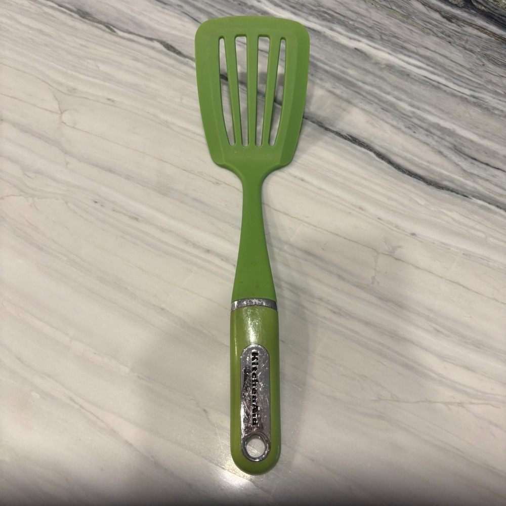 KitchenAid Green Apple Non Stick Heat Resistant Nylon Cooking Slotted Turner